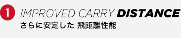 IMPROVED CARRY DISTANCE さらに安定した飛距離性能